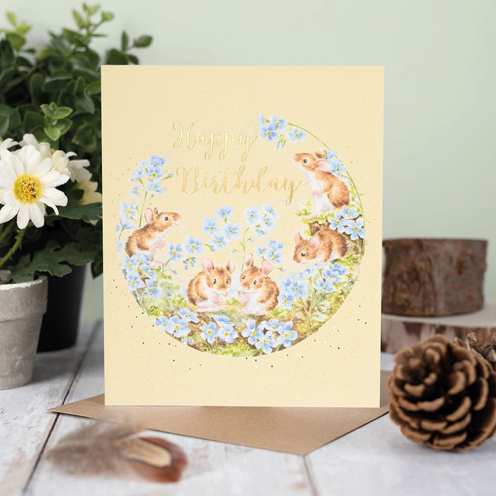 Wrendale Forget-Me-Not Birthday Card