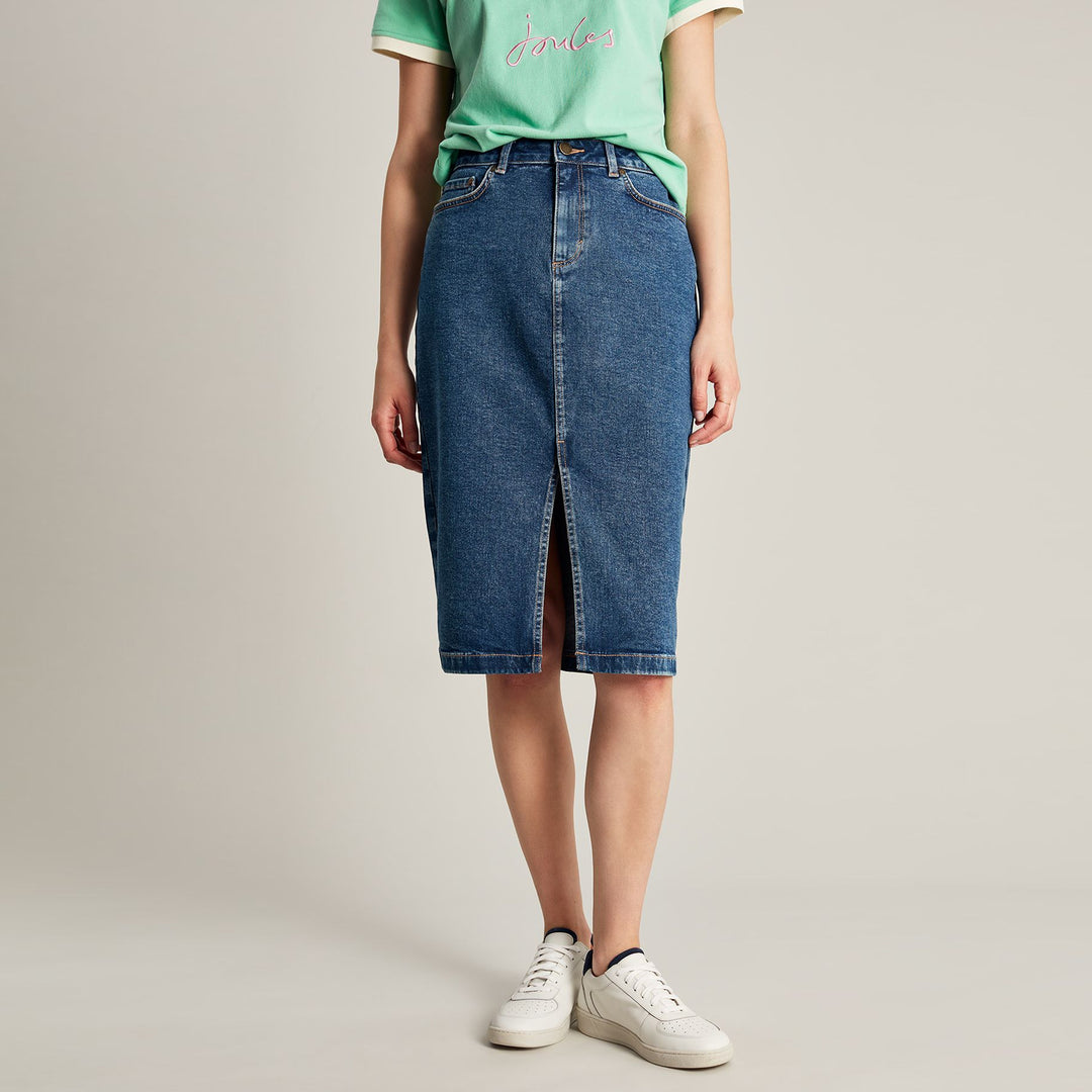 Joules Ladies Taylor Split Denim Skirt