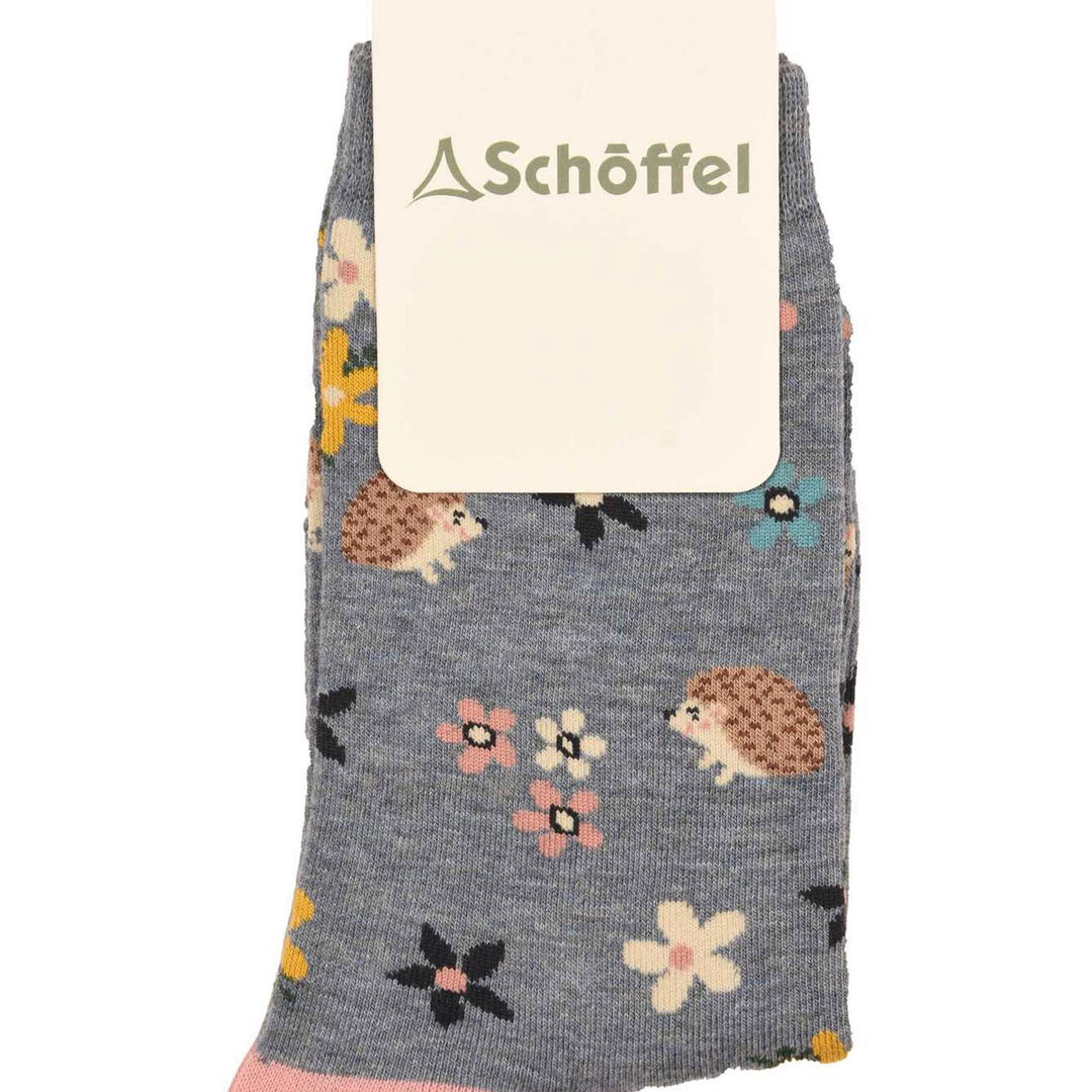 The Schoffel Ladies Single Cotton Socks in Blue Print#Blue Print