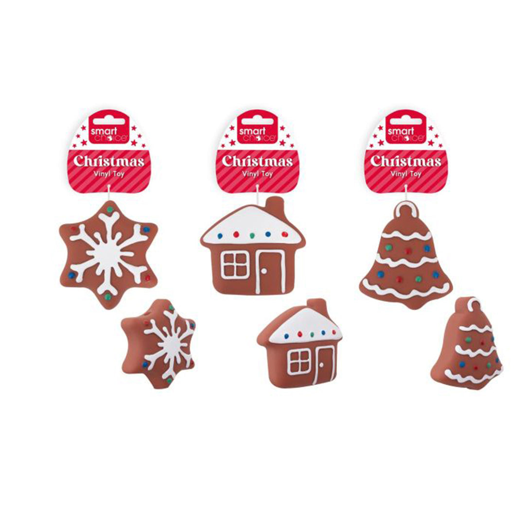 Smart Choice Squeaky Vinyl Festive Cookie Dog Toy