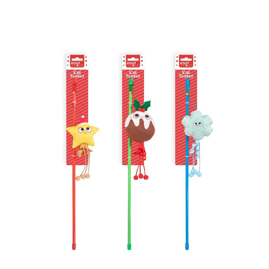 Smart Choice Festive Plush & Ribbon Cat Teaser