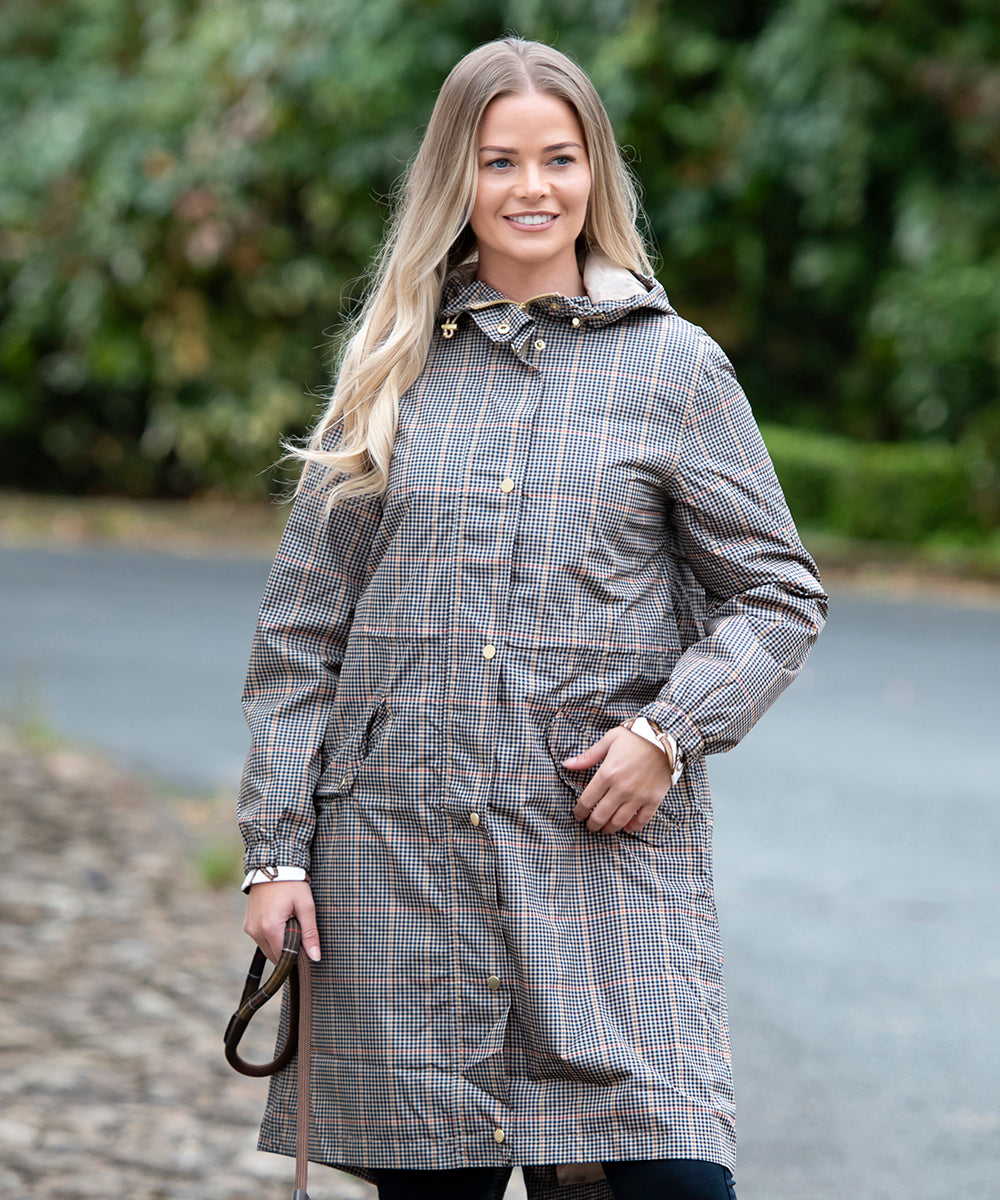 Woman wearing the Joules Holkham Parka