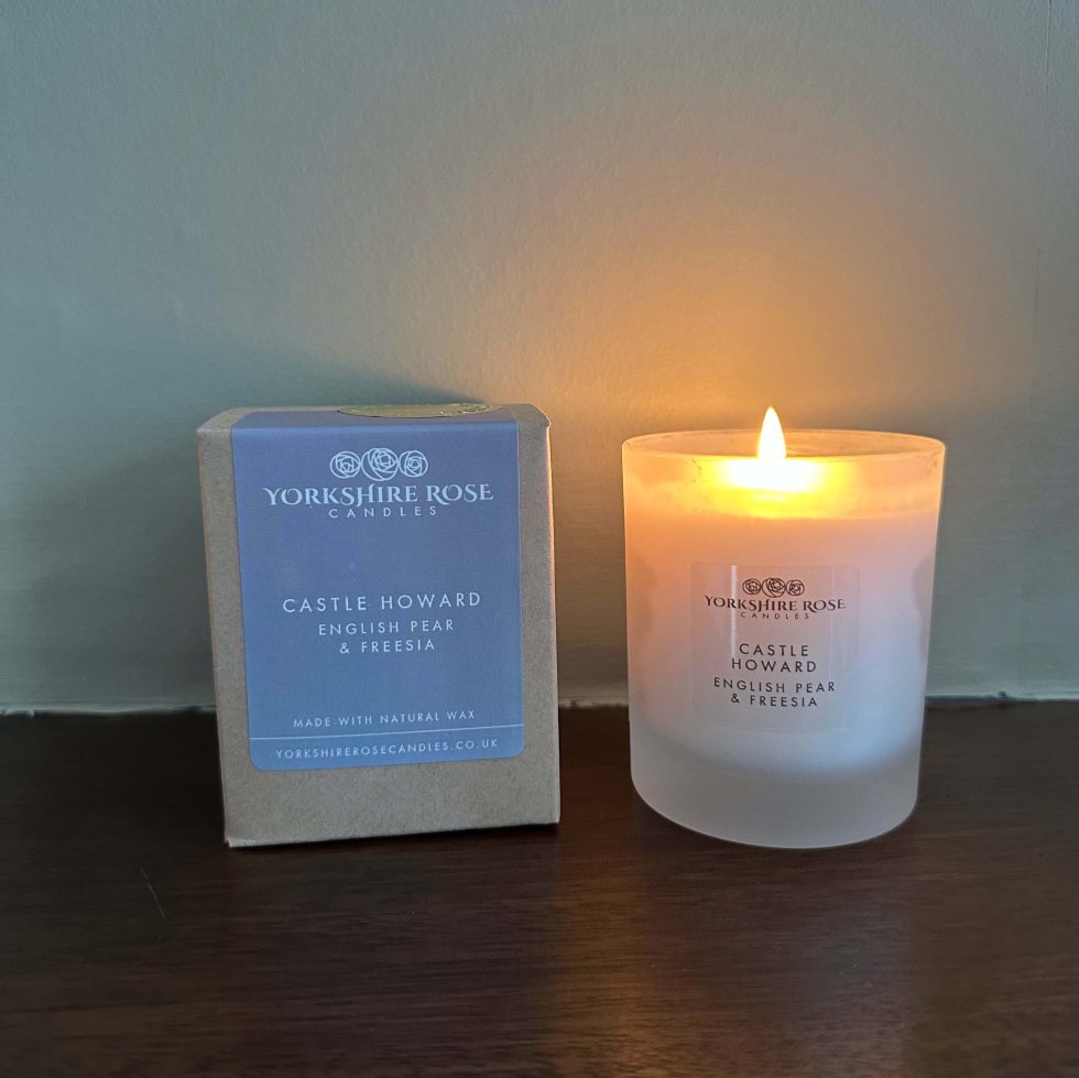 Yorkshire Rose Candles Castle Howard Glass Candle