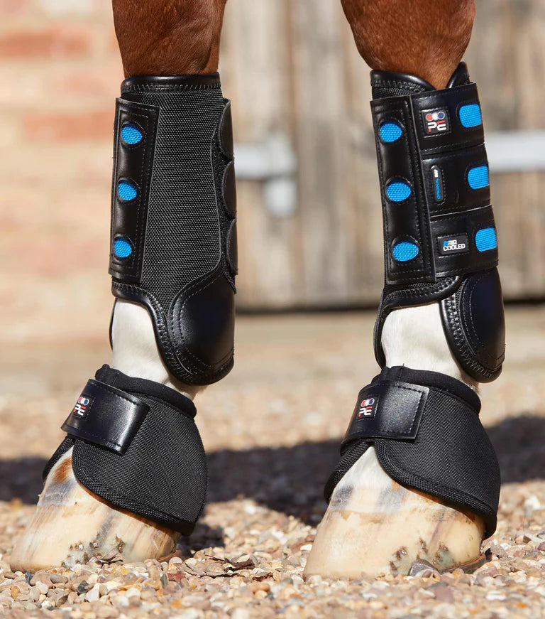 The Premier Equine Air Cooled Original Eventing Boots - Front in Black#Black
