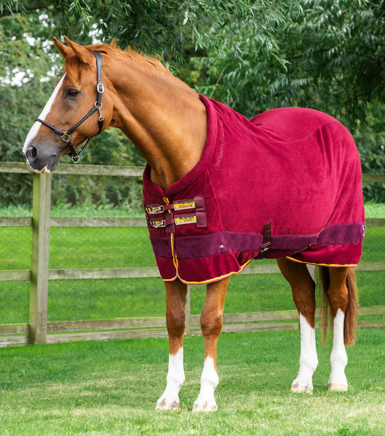 The Premier Equine Buster Fleece Cooler - Continental in Burgundy#Burgundy