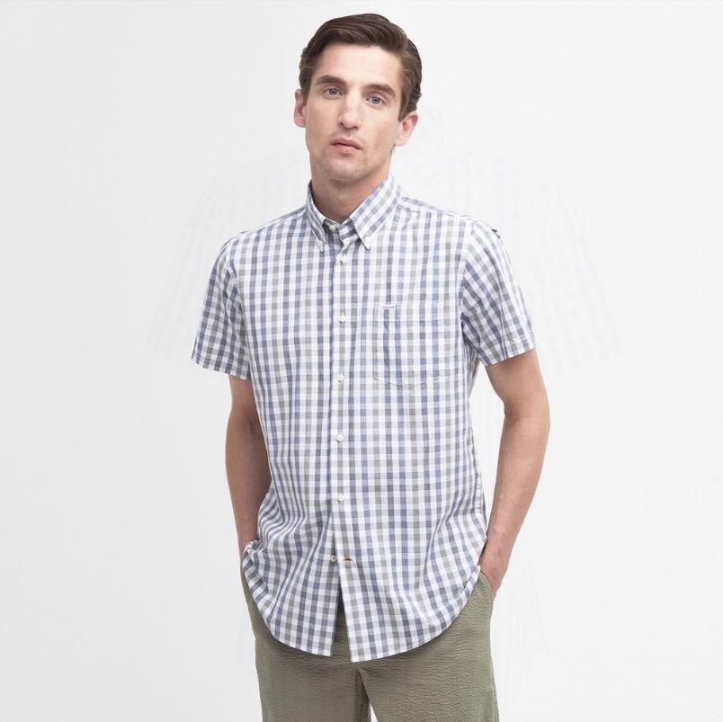 Barbour Mens Longstone Short Sleeve Shirt#Green