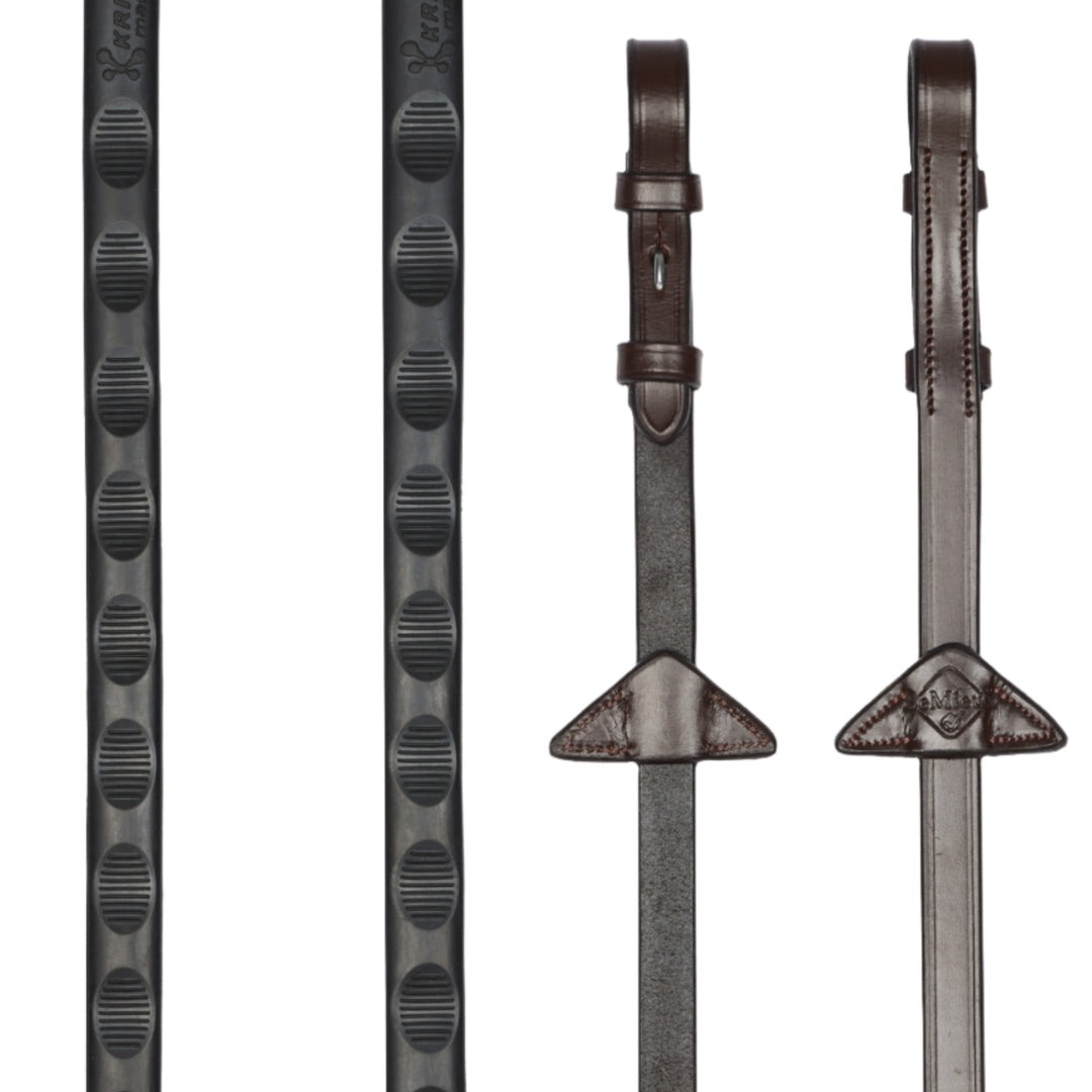 LeMieux Magna Grip Rubber Reins#Brown
