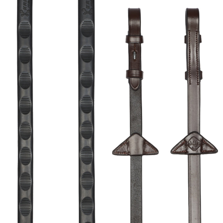 LeMieux Magna Grip Rubber Reins#Brown