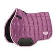 Mallow pink quilted saddle pad with black accents