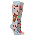 Platinum Ladies Wild Feet 2 Pack Knee High Socks
