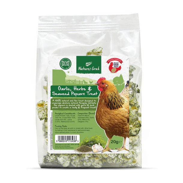 Natures Grub Garlic, Herb & Seaweed Popcorn
