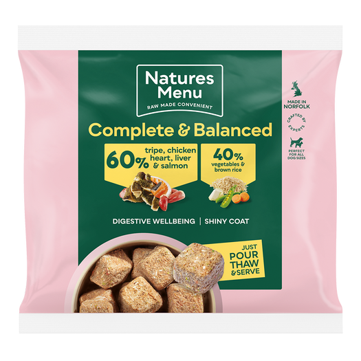 Natures Menu Nuggets 60/40 Tripe,Chicken Heart,Liver & Salmon 1kg 1kg