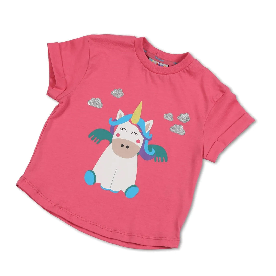 Shires Childs Tikaboo Pink Unicorn T-Shirt#Pink