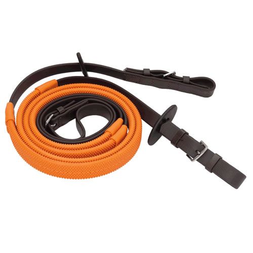 O Shepherd All Weather Orange Reins with Buckle Billet