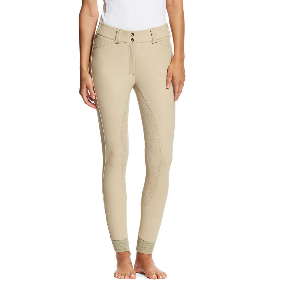 The Ariat Ladies Tri Factor Grip Full Seat Breeches in Beige#Beige