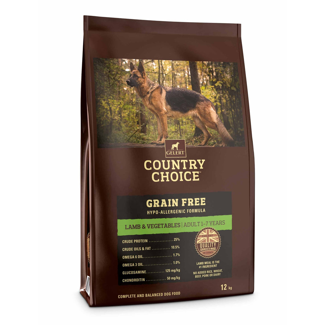Gelert Country Choice Grain Free Dog Food with Lamb & Vegetables 12kg