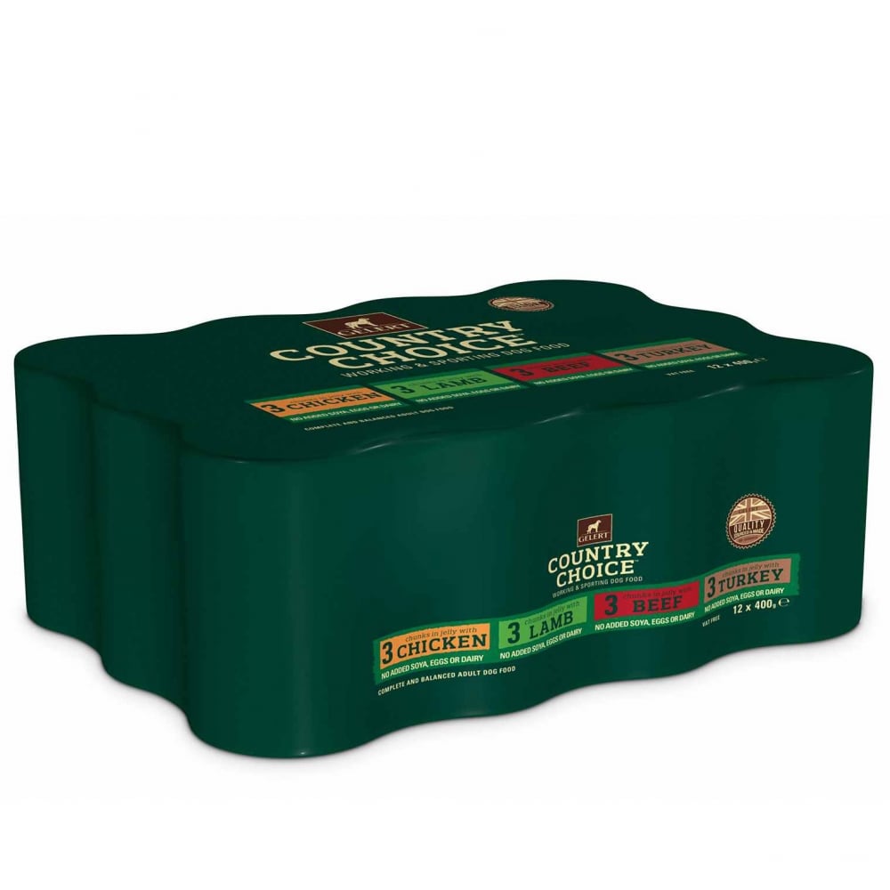 Gelert Country Choice Mixed Variety Dog Food Tins (12x400g) 12 x 400g