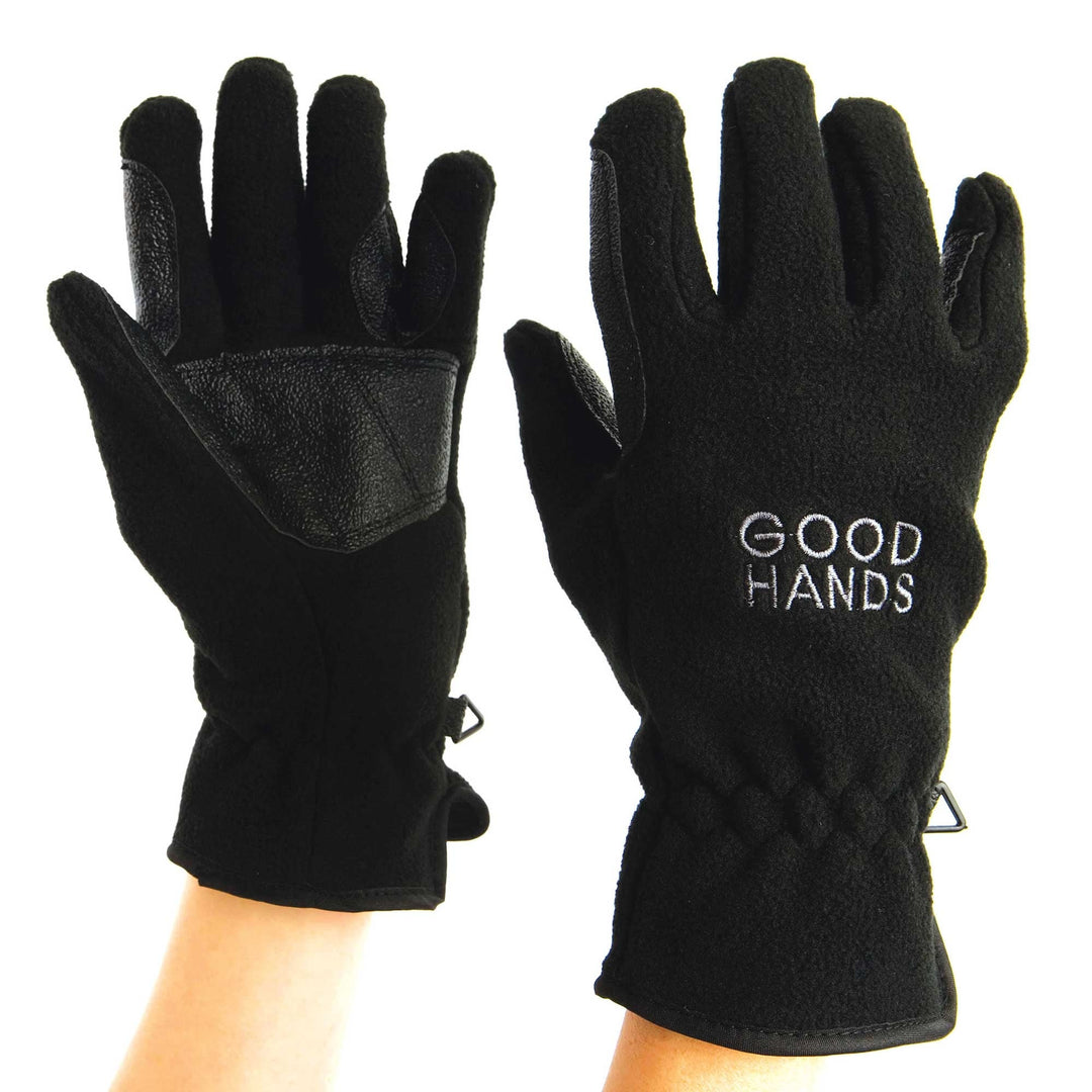 The Dublin Adults Polar Fleece Riding Glove in Black#Black