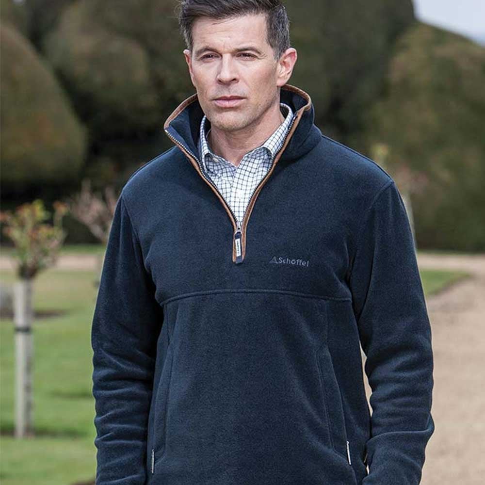 The Schoffel Mens Berkeley 1/4 Zip Fleece in Navy#Navy