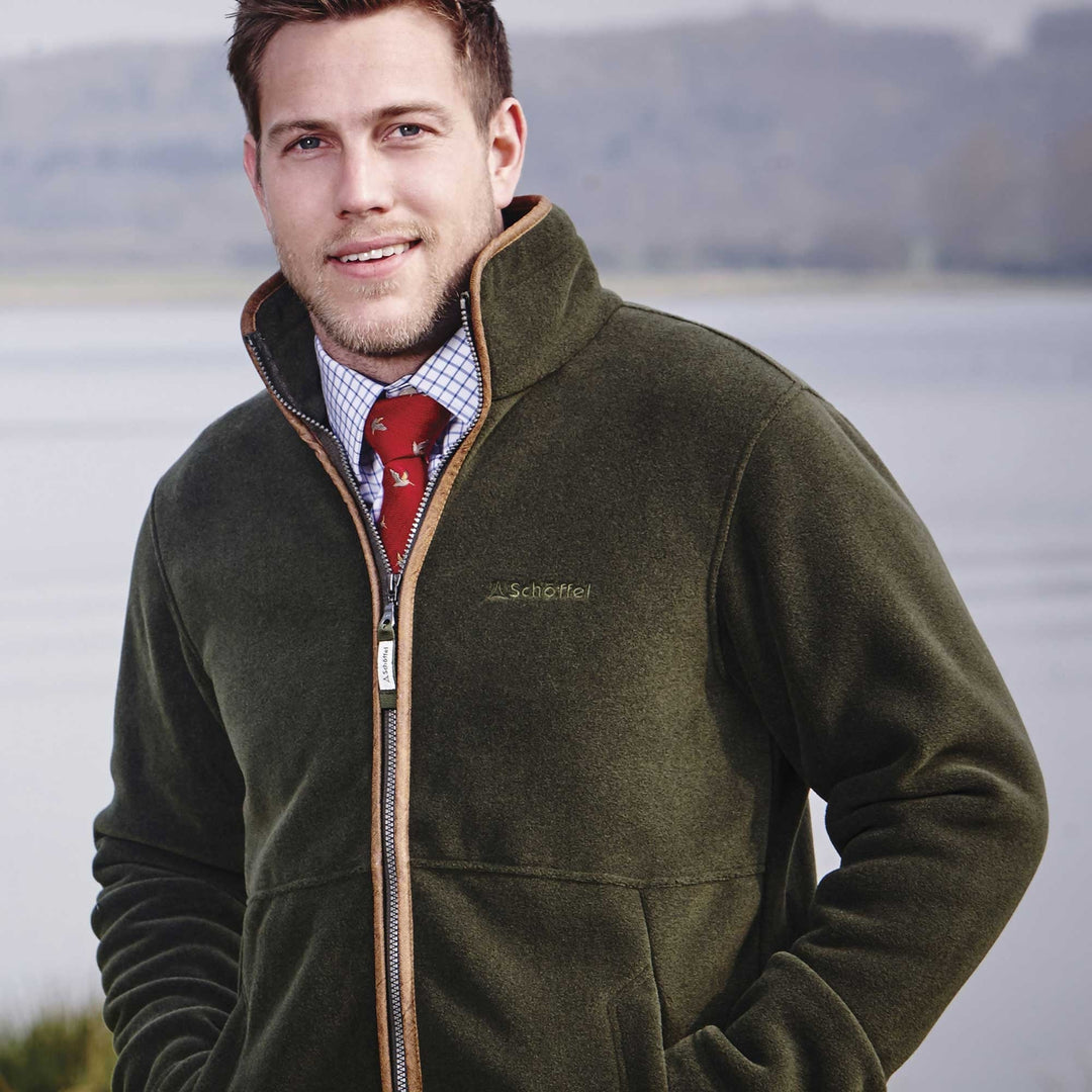 The Schoffel Mens Cottesmore II Fleece Jacket in Dark Olive#Dark Olive