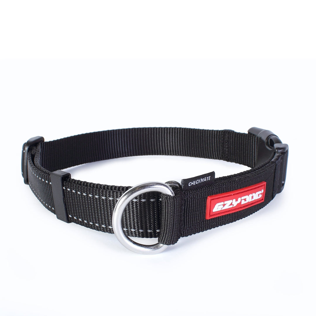 The EzyDog Check Mate Dog Collar in Black#Black