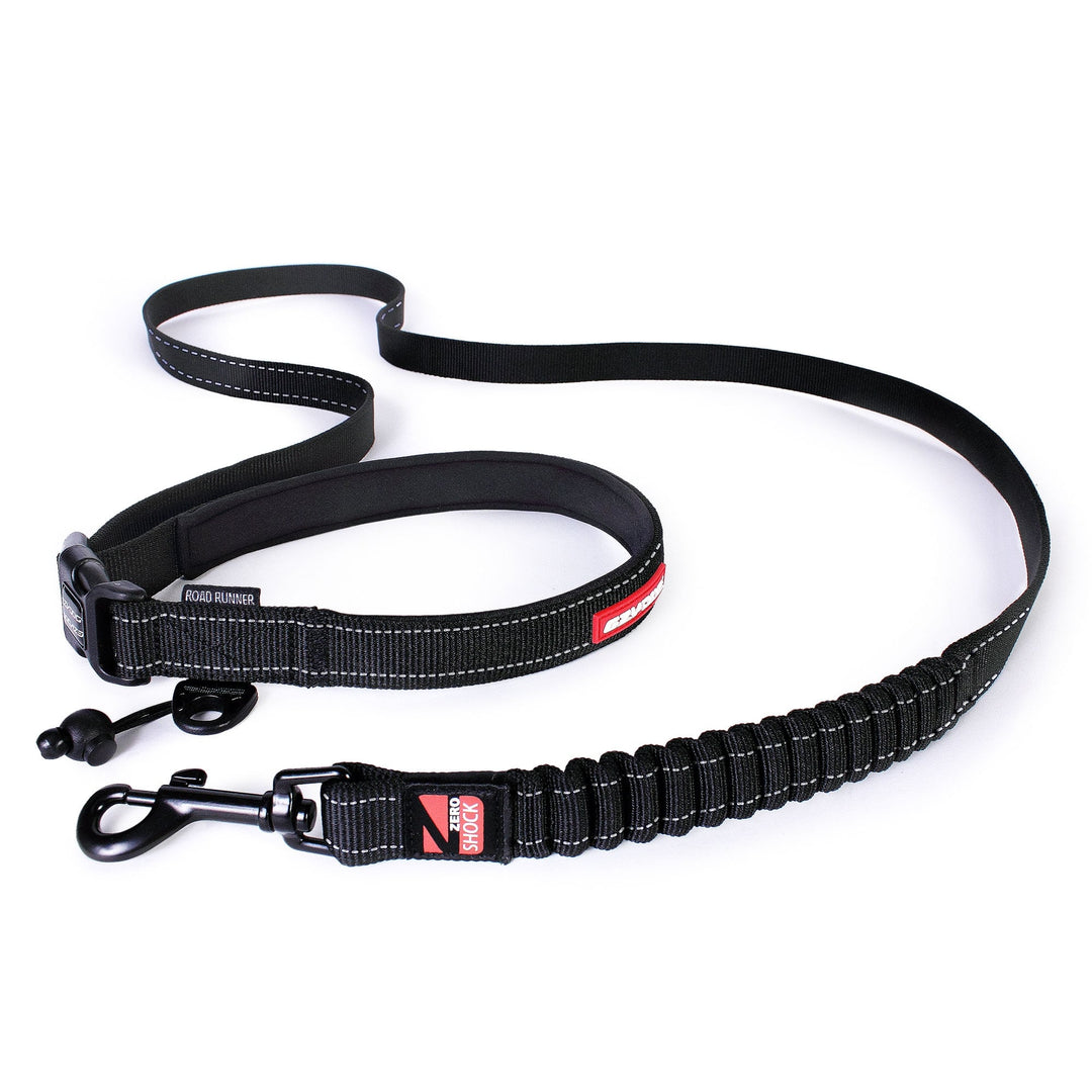 The EzyDog Road Runner Zero Shock 7ft Dog Lead in Black#Black