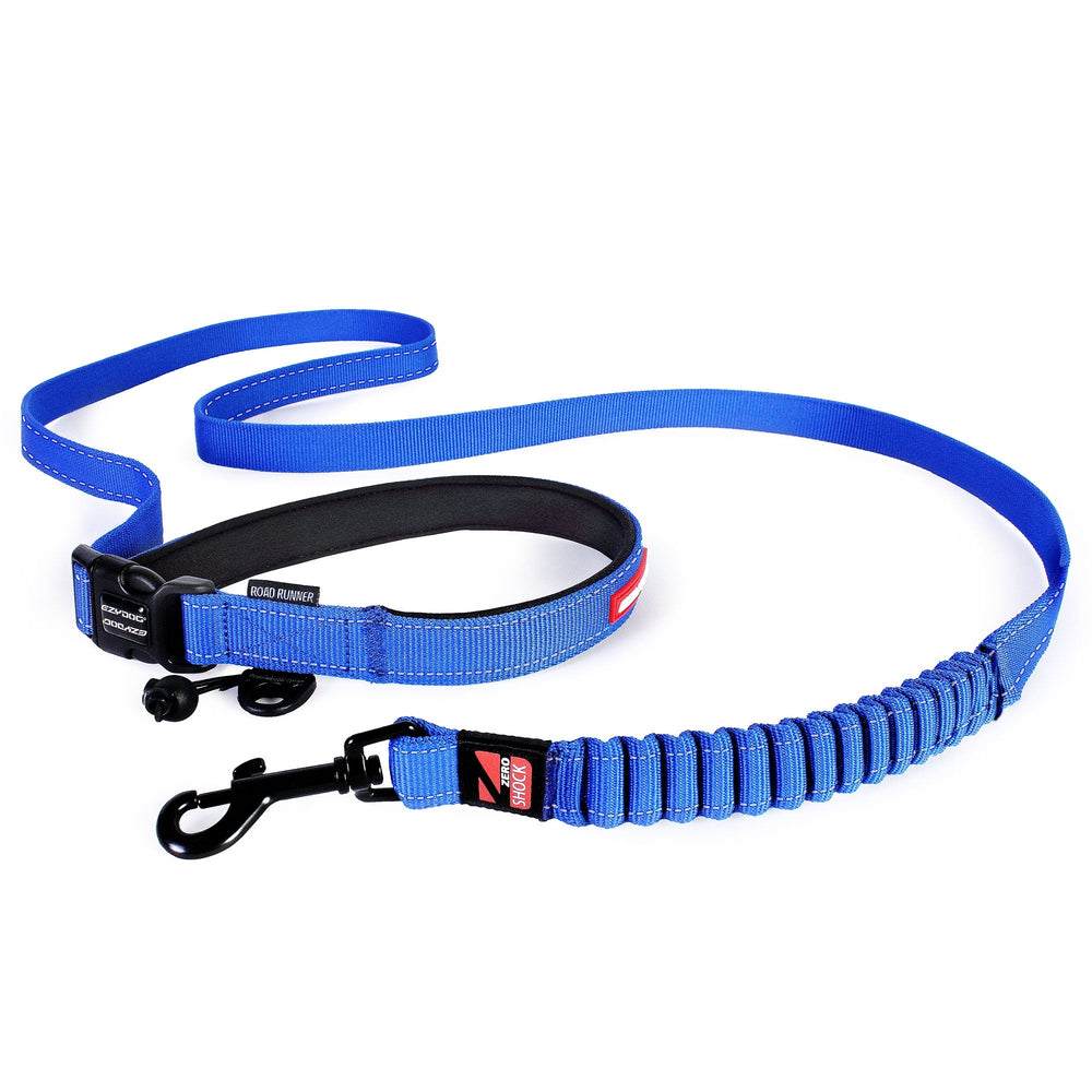 EzyDog Road Runner Zero Shock 7ft Dog Lead in Blue#Blue