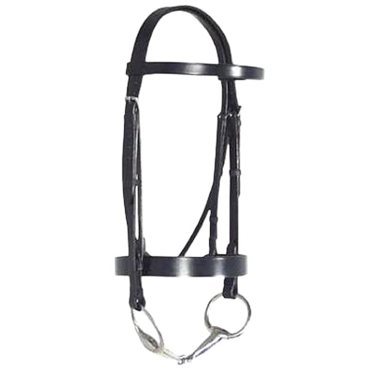 The Ascot Plain Hunt Bridle in Black#Black