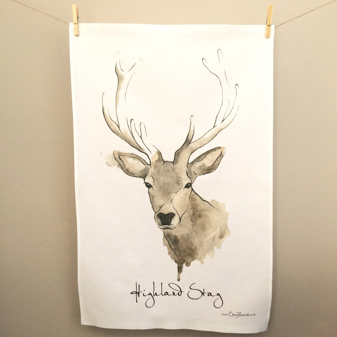 Clare Baird Highland Stag Tea Towel