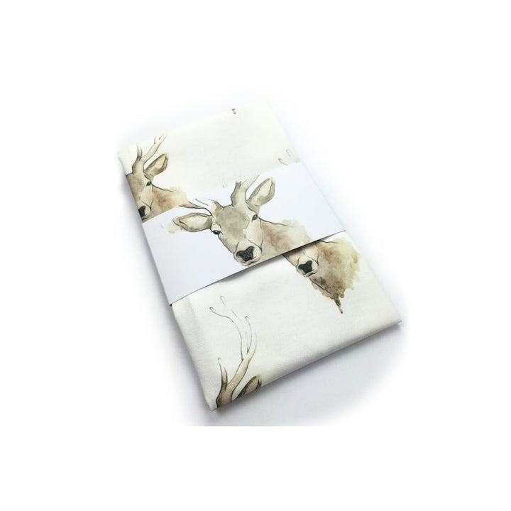 Clare Baird Highland Stag Repeat Design Tea Towel