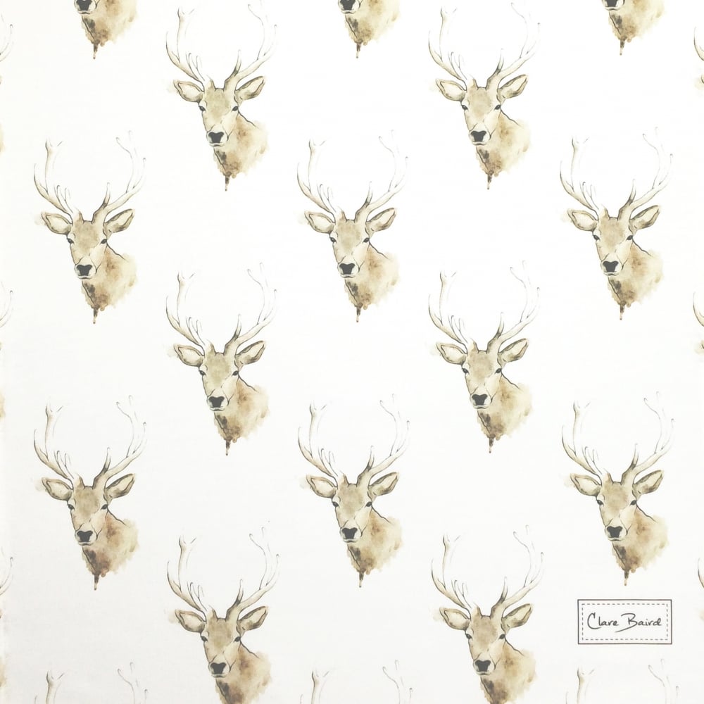 Clare Baird Highland Stag Repeat Design Tea Towel