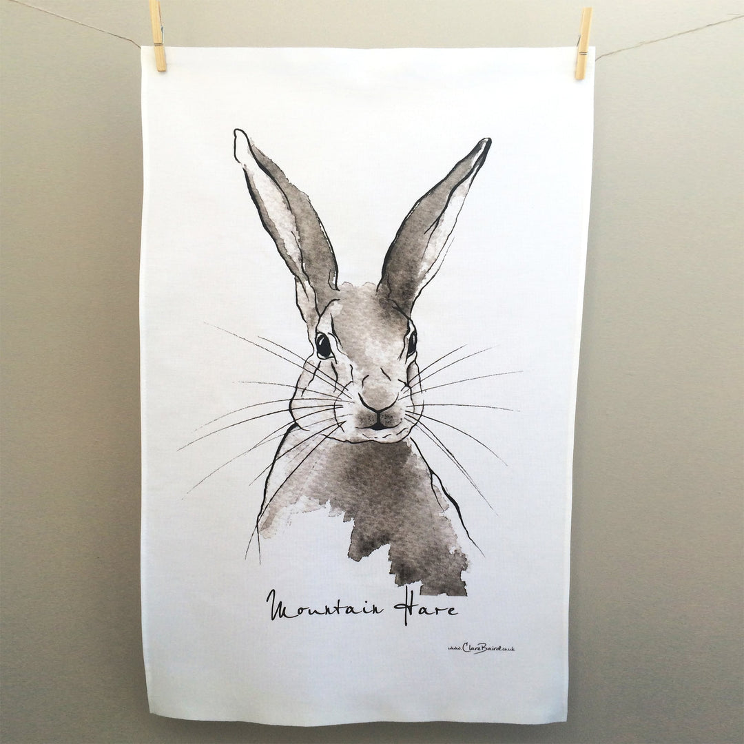 Clare Baird Mountain Hare Tea Towel