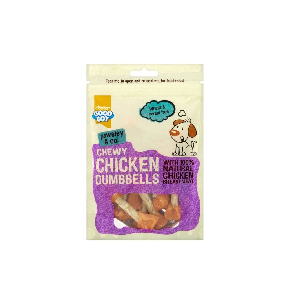 Chicken dumbbell hotsell dog treats