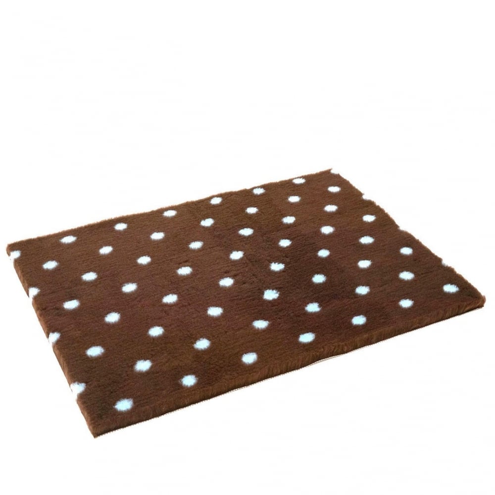 The Vetbed Polka Dog Print Nonslip Pet Bed in Brown#Brown