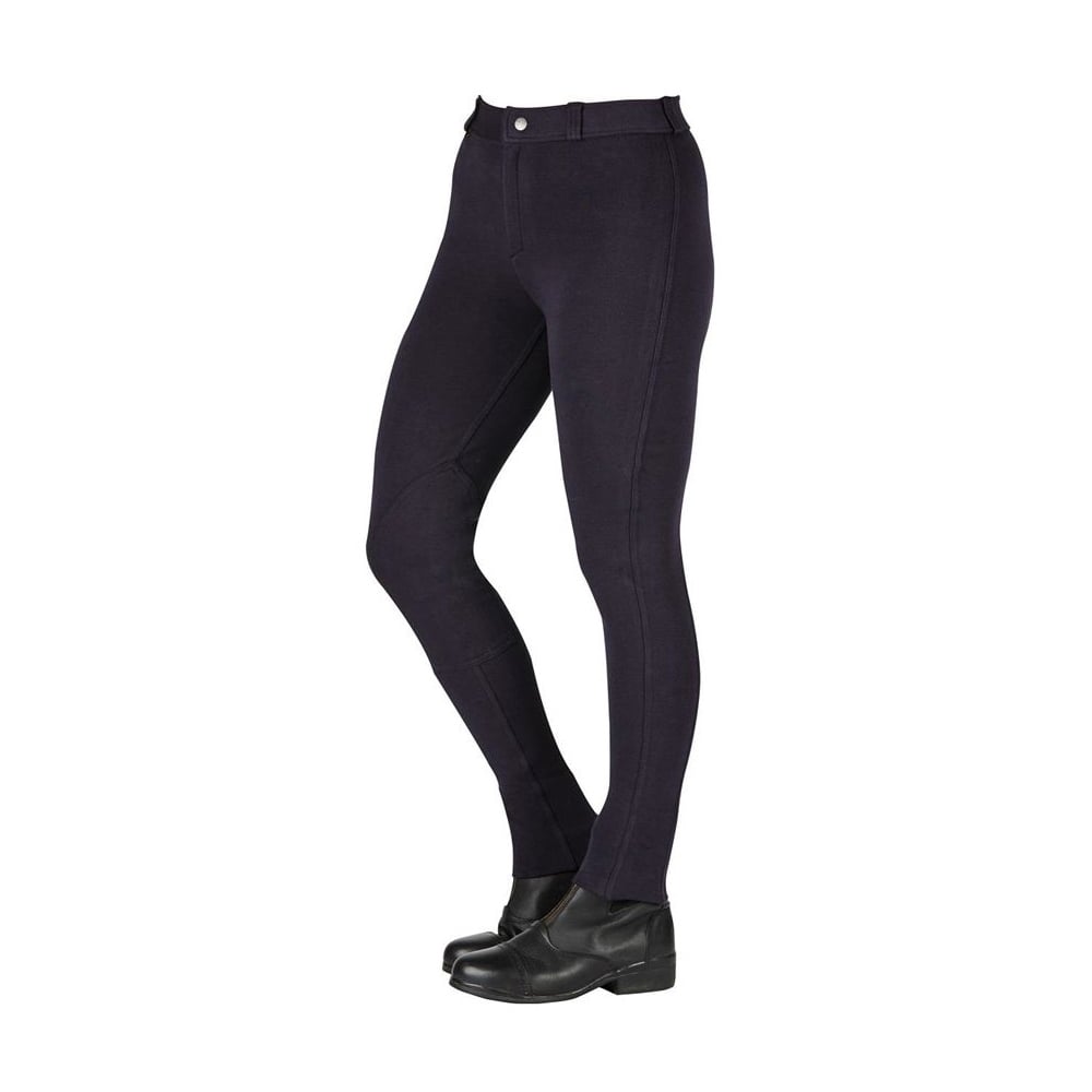 The Saxon Ladies Warm Up II Cotton Stretch Jodhpurs in Navy#Navy