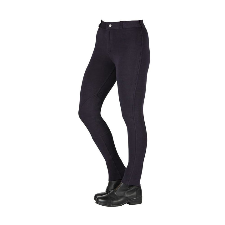 The Saxon Ladies Warm Up II Cotton Stretch Jodhpurs in Black#Black