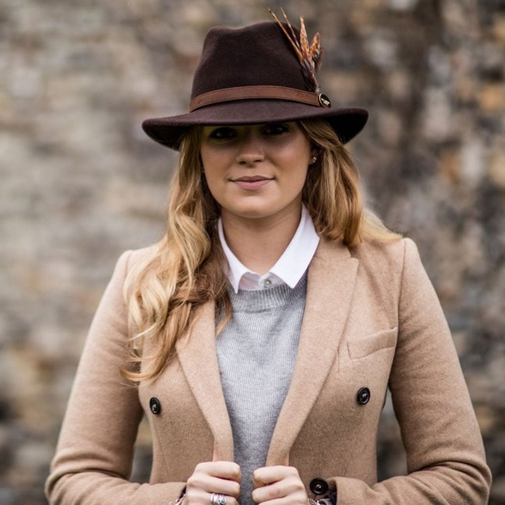 Hicks & Brown Suffolk Fedora with Gamebird Feathers