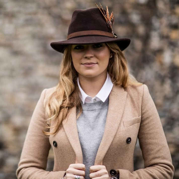 Hicks & Brown Suffolk Fedora with Gamebird Feathers