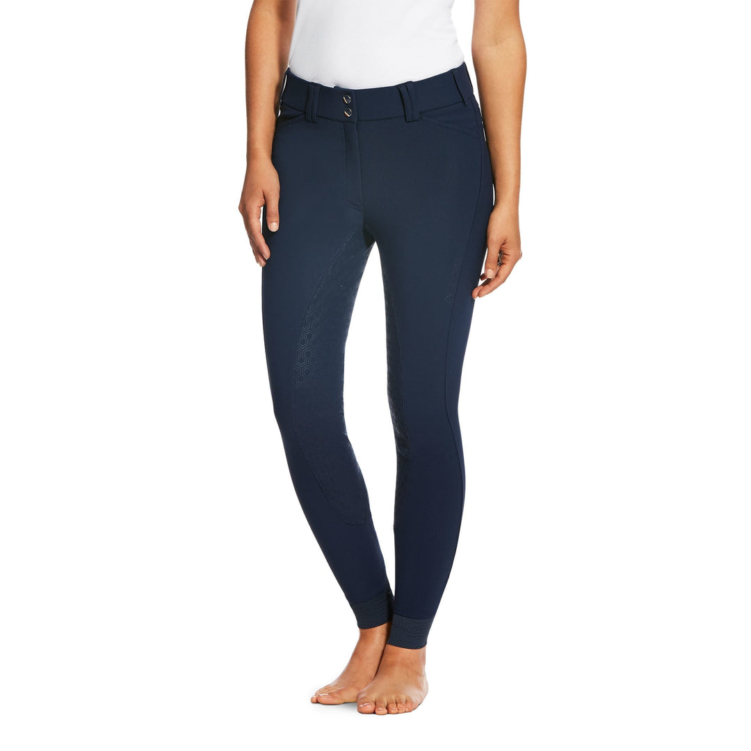 The Ariat Ladies Tri Factor Grip Full Seat Breech in Navy#Navy