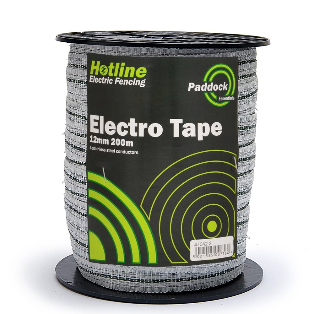 The Hotline Paddock Essentials 12mm Electro Tape in White#White