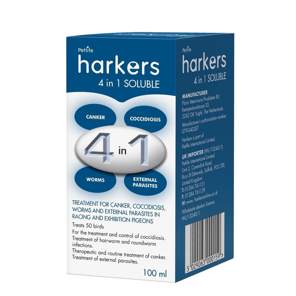 Harkers 4-In-1 Soluble Treatment for Pigeons 100ml