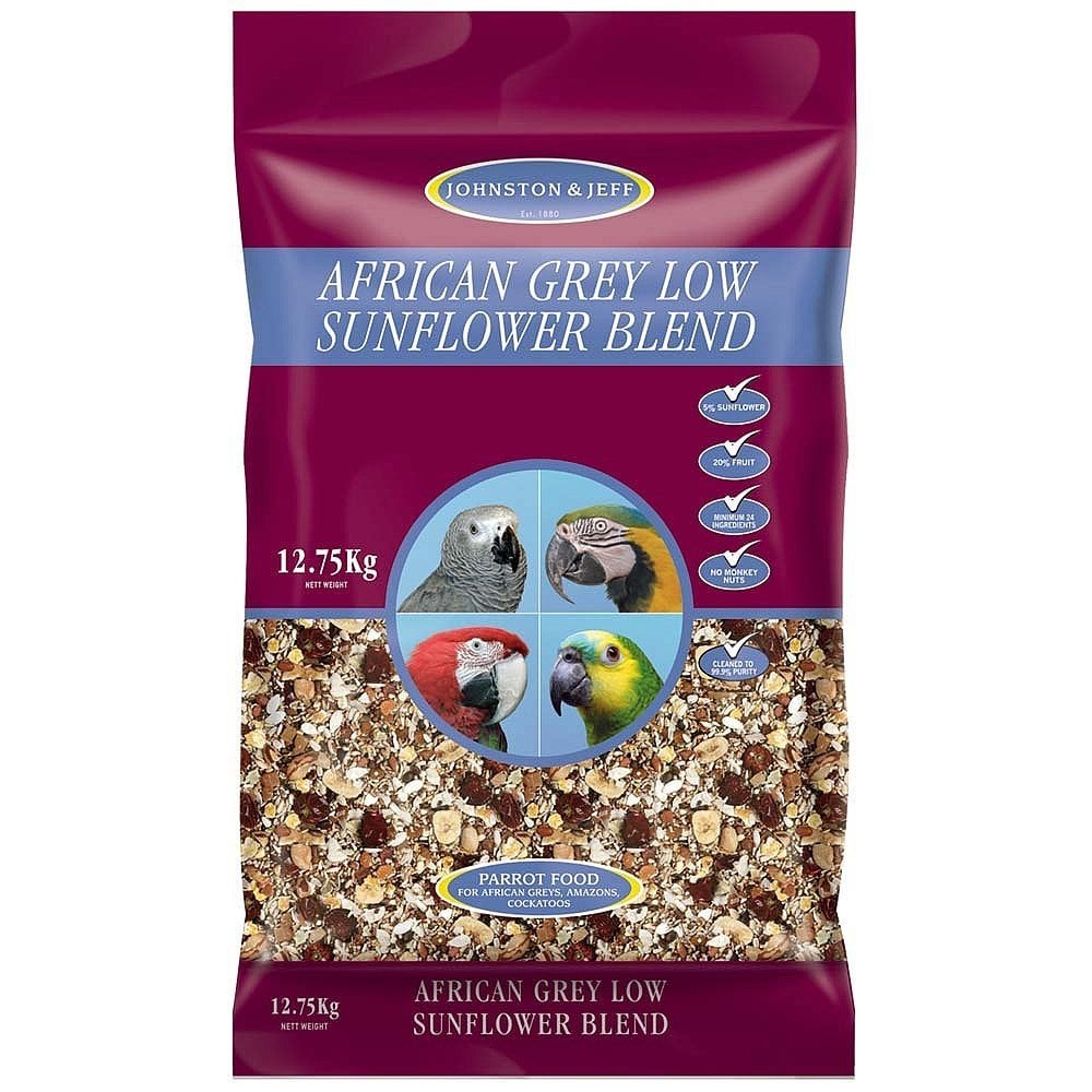 Johnston & Jeff African Grey Parrot Low Sunflower Blend 12.75kg