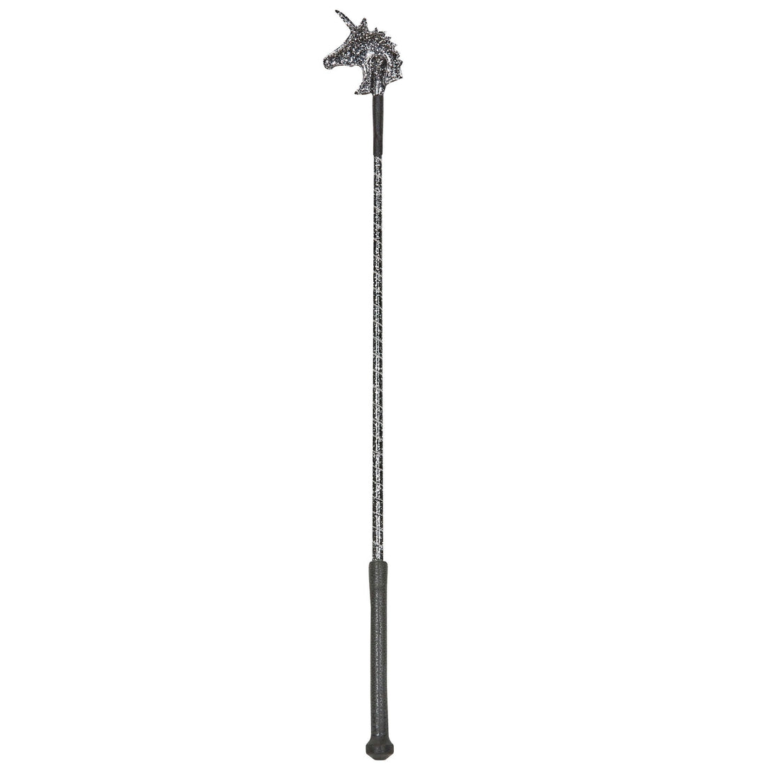 The Dublin Sparkly Unicorn Riding Crop in Black#Black