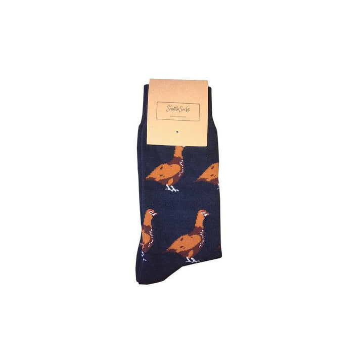 The Shuttle Socks Ladies Standing Grouse Socks in Navy#Navy