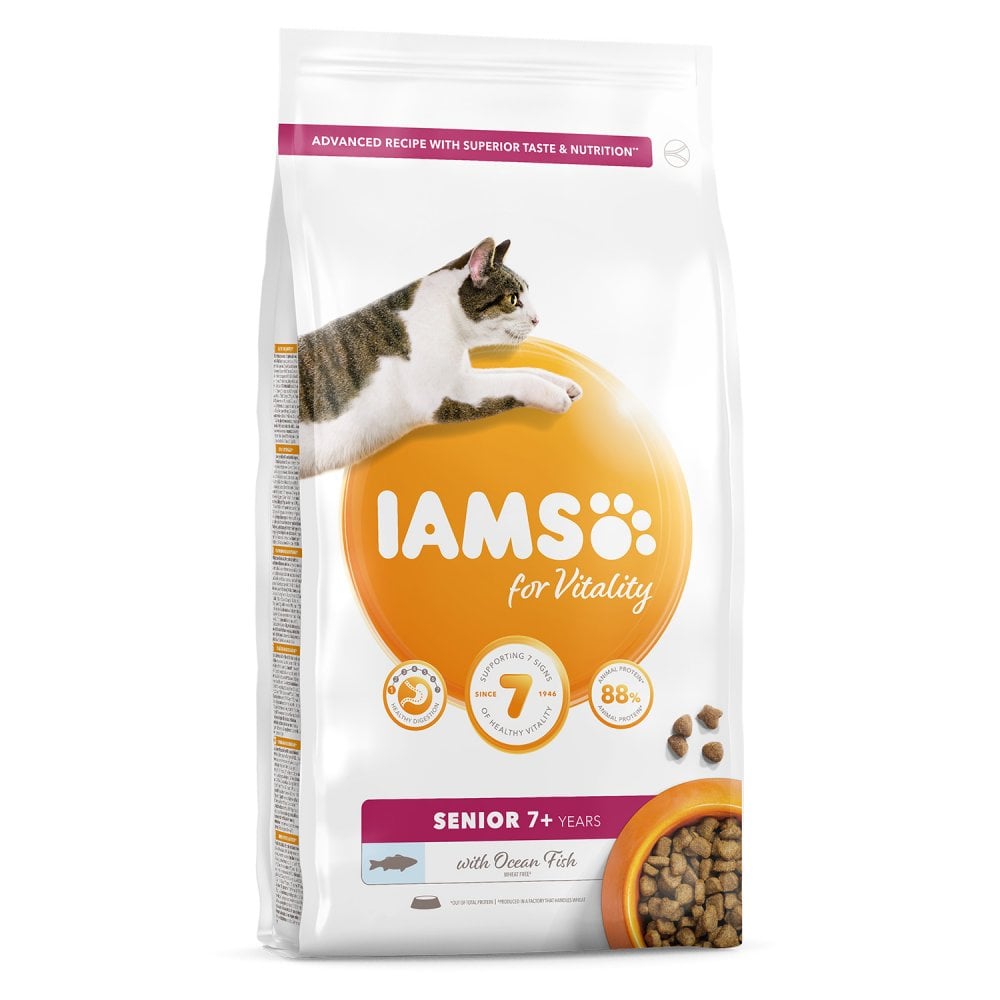 Iams Senior Vitality Dry Cat Food with Ocean Fish 2kg