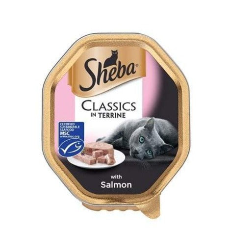 Sheba Tray Classics Terrine with Salmon Cat Food Tray 85g