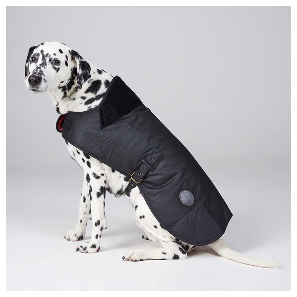 Barbour Waxed Cotton Dog Coat in Black#Black