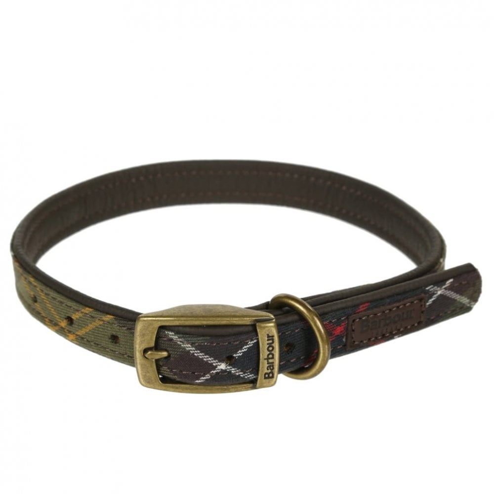 Barbour Tartan Leather Dog Collar