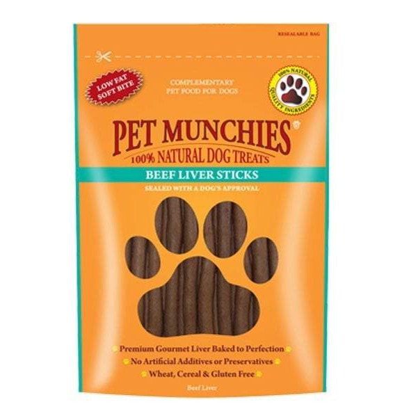 Pet Munchies Beef Liver Sticks Dog Treats 90g