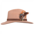 The Hicks & Brown Suffolk Fedora with Gamebird Feathers in Green#Green
